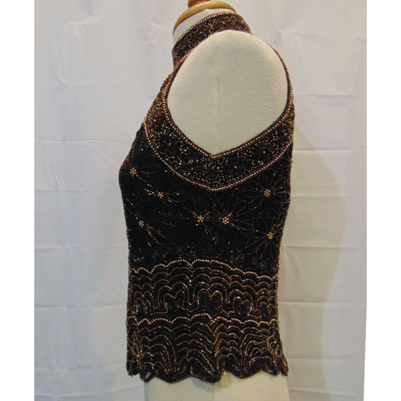 vintage Mark and John by Gopal beaded evening top - Picture 3 of 5